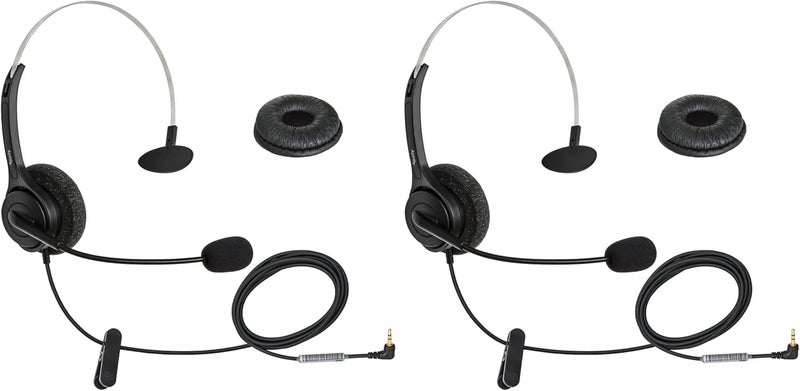 daily headset DailyHeadset 2.5 mm Jack Phone Headset On Ear Headphones Hands Free for Cordless Landline Telephones (Pack of 2) - Image 1
